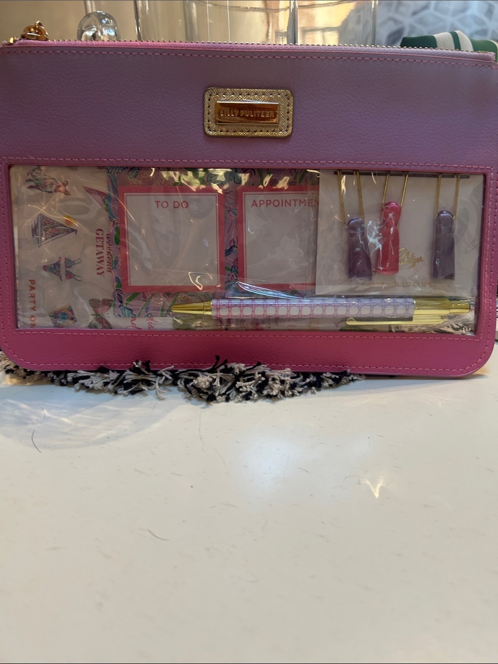 Lilly Pulitzer Pink Clear-Front Pencil Case